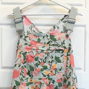 Duluth Heirloom New Gardening Bib Overalls in Mint Summer Dahlia XXL x 29